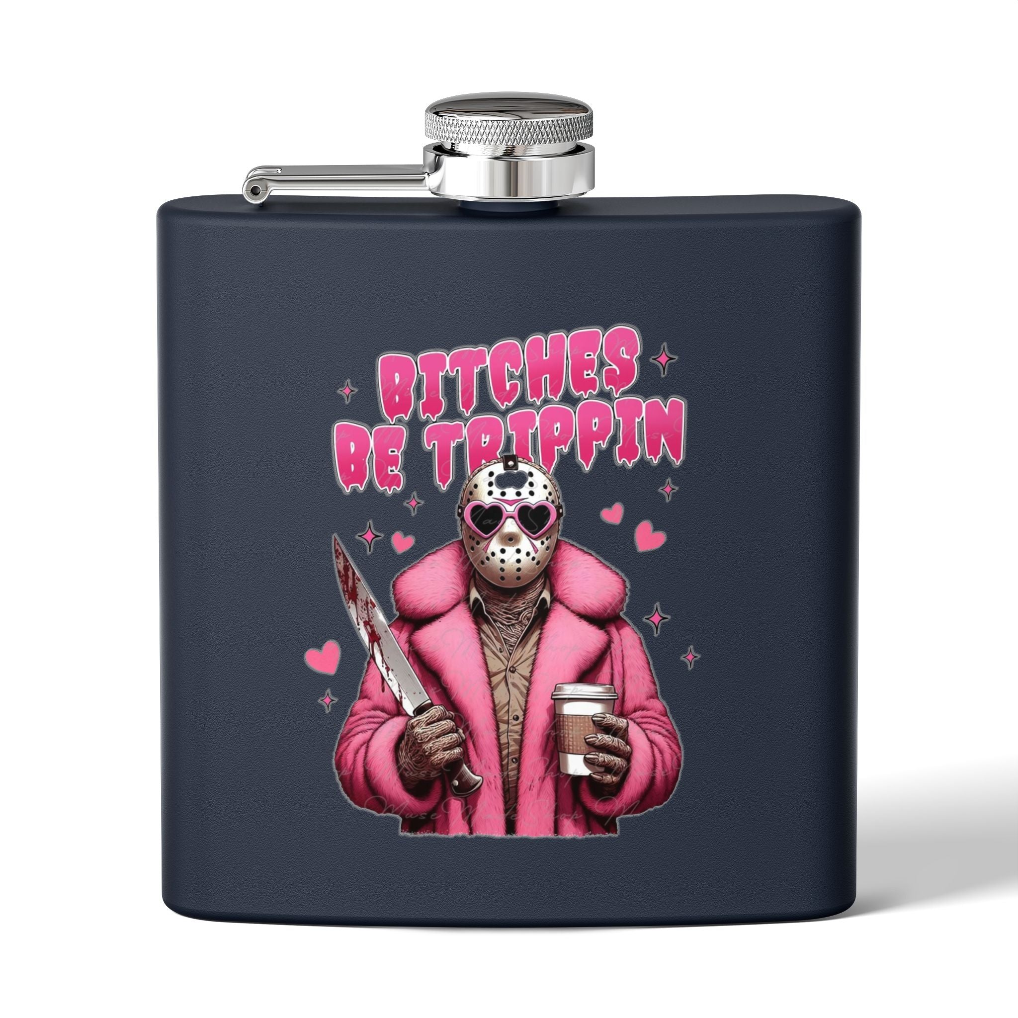 Funny Stainless Steel Flask | Bitches Be Trippin | Perfect Gift for Friends, Parties, Fun Nights Out, Halloween, and Celebrations