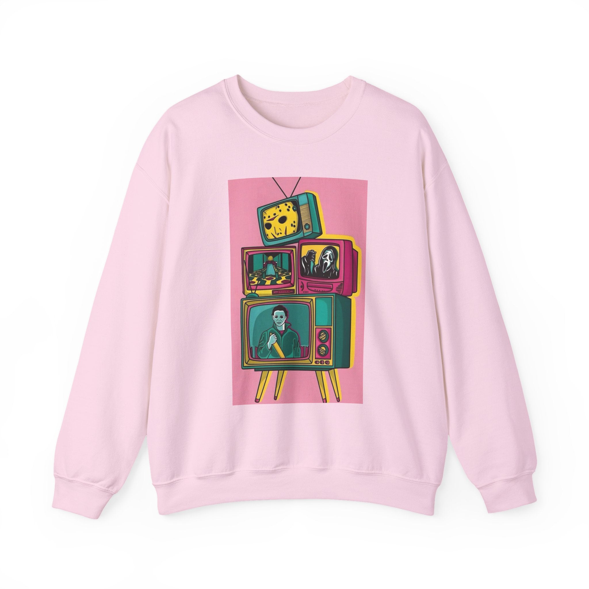 Retro TV Art Sweatshirt, Vintage Crewneck, Cozy Unisex Jumper, Perfect Gift for TV Lovers, Casual Streetwear