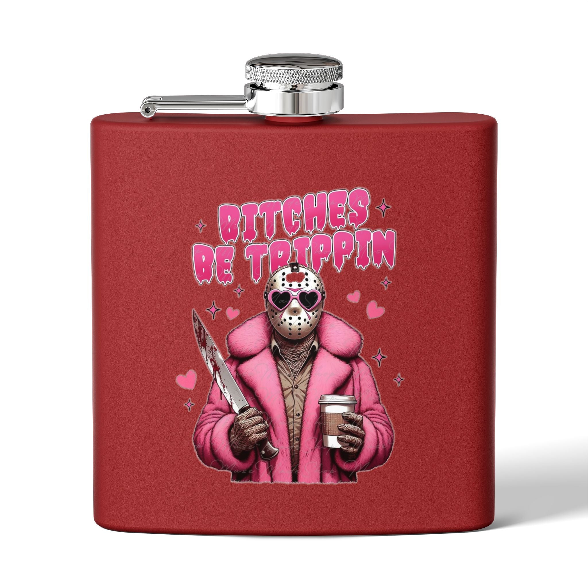 Funny Stainless Steel Flask | Bitches Be Trippin | Perfect Gift for Friends, Parties, Fun Nights Out, Halloween, and Celebrations
