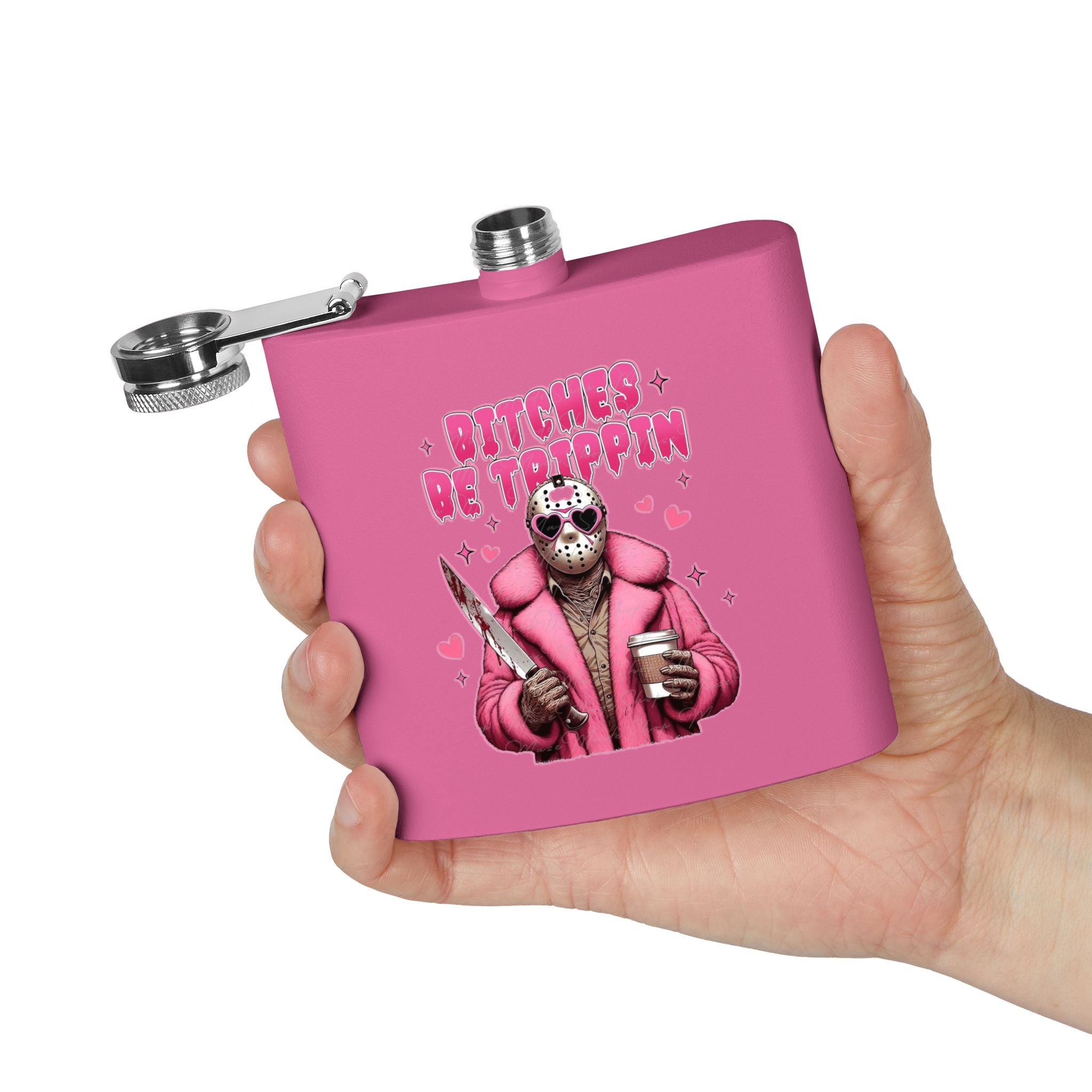 Funny Stainless Steel Flask | Bitches Be Trippin | Perfect Gift for Friends, Parties, Fun Nights Out, Halloween, and Celebrations