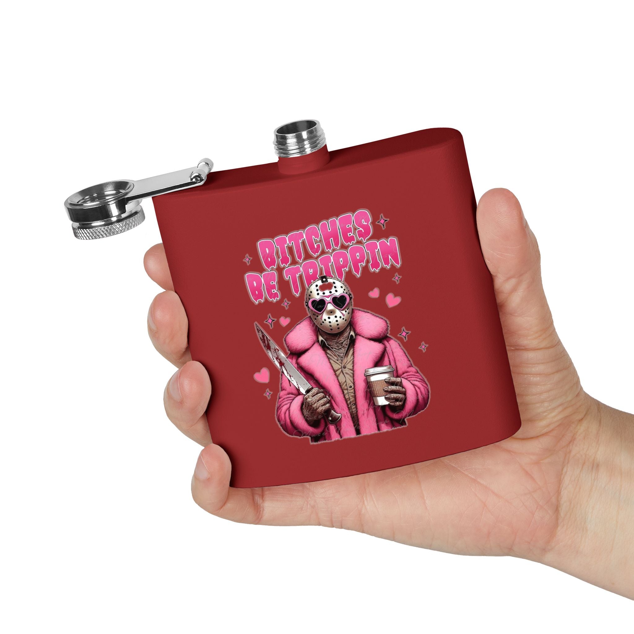 Funny Stainless Steel Flask | Bitches Be Trippin | Perfect Gift for Friends, Parties, Fun Nights Out, Halloween, and Celebrations