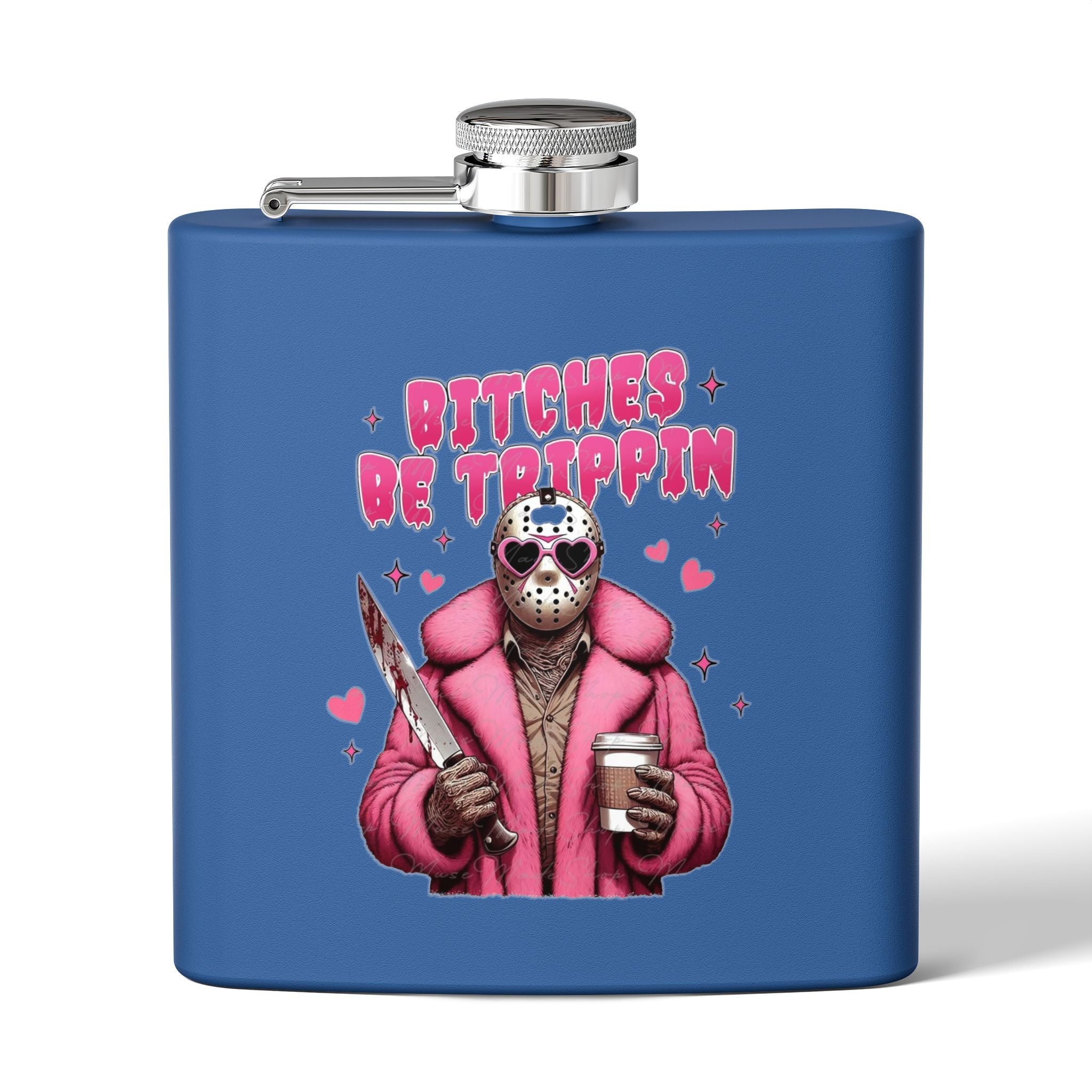 Funny Stainless Steel Flask | Bitches Be Trippin | Perfect Gift for Friends, Parties, Fun Nights Out, Halloween, and Celebrations