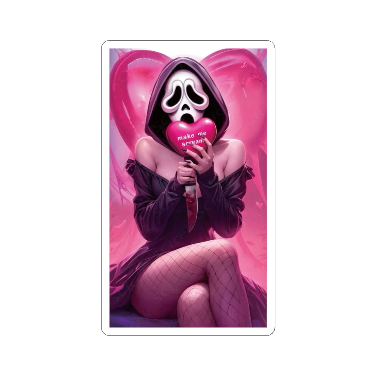 Gothic Kiss-Cut Stickers, Unique Laptop Decor, Valentine’s Day Gifts, Horror Aesthetic, Edgy Home Accessories