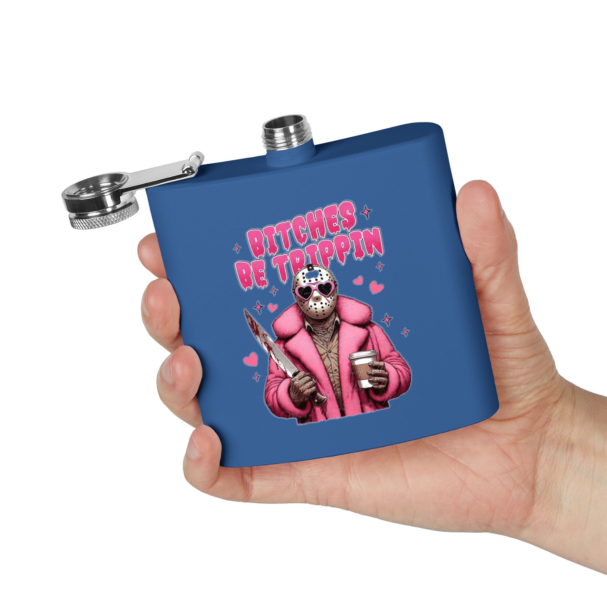 Funny Stainless Steel Flask | Bitches Be Trippin | Perfect Gift for Friends, Parties, Fun Nights Out, Halloween, and Celebrations